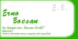 erno bocsan business card